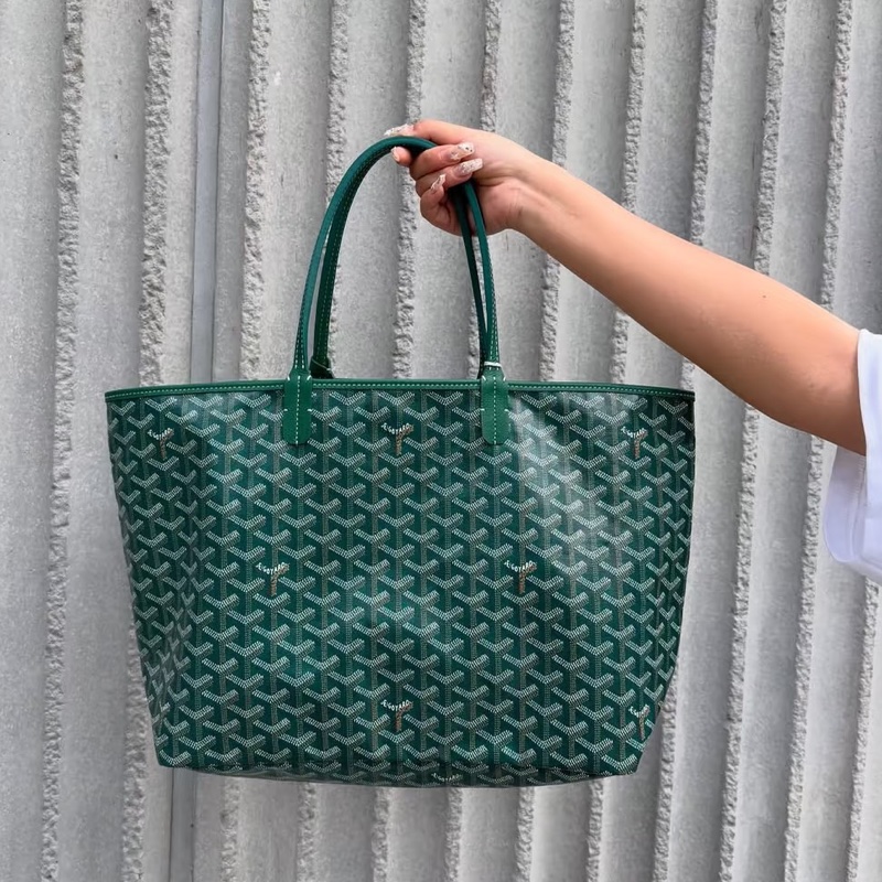 Goyard 超難買TNEW戈雅老花綠色購物袋托特包手提包單肩包-16