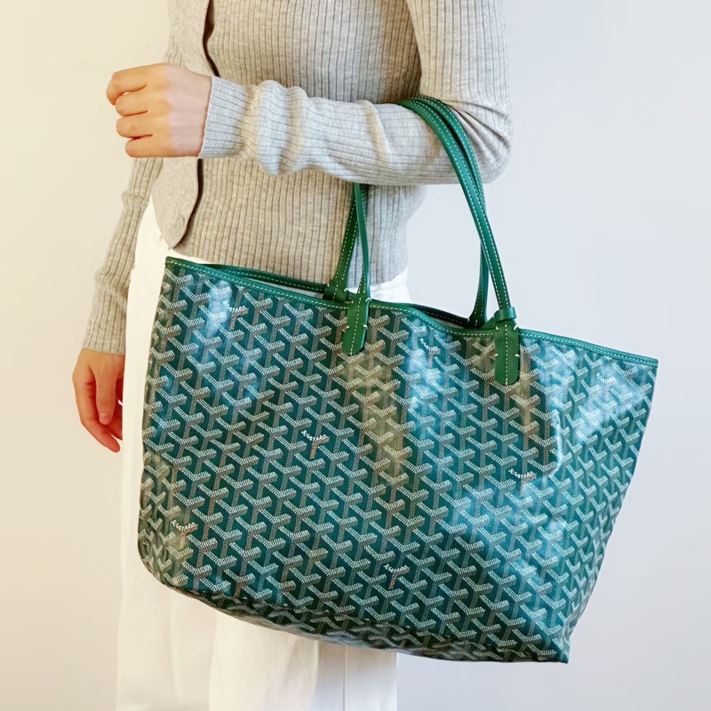Goyard 超難買TNEW戈雅老花綠色購物袋托特包手提包單肩包-20