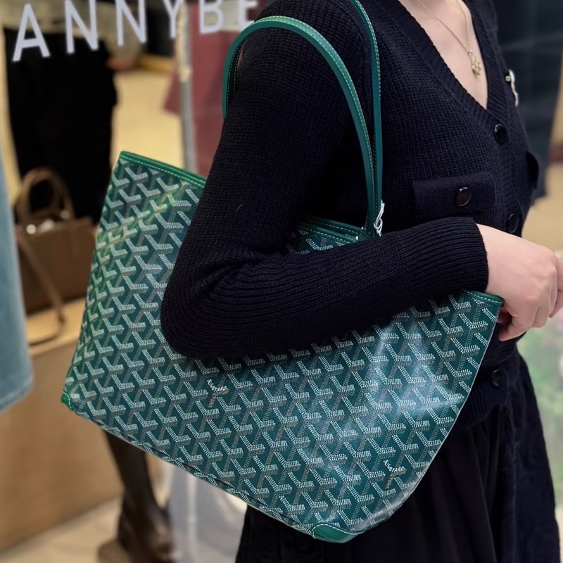 Goyard 超難買TNEW戈雅老花綠色購物袋托特包手提包單肩包-24