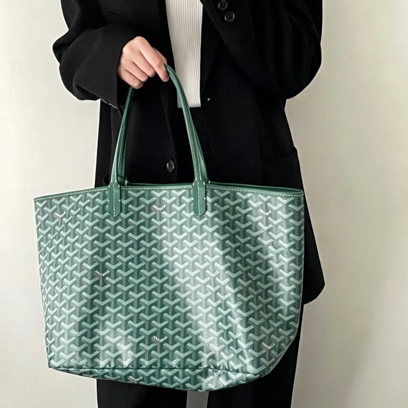 Goyard 超難買TNEW戈雅老花綠色購物袋托特包手提包單肩包-25