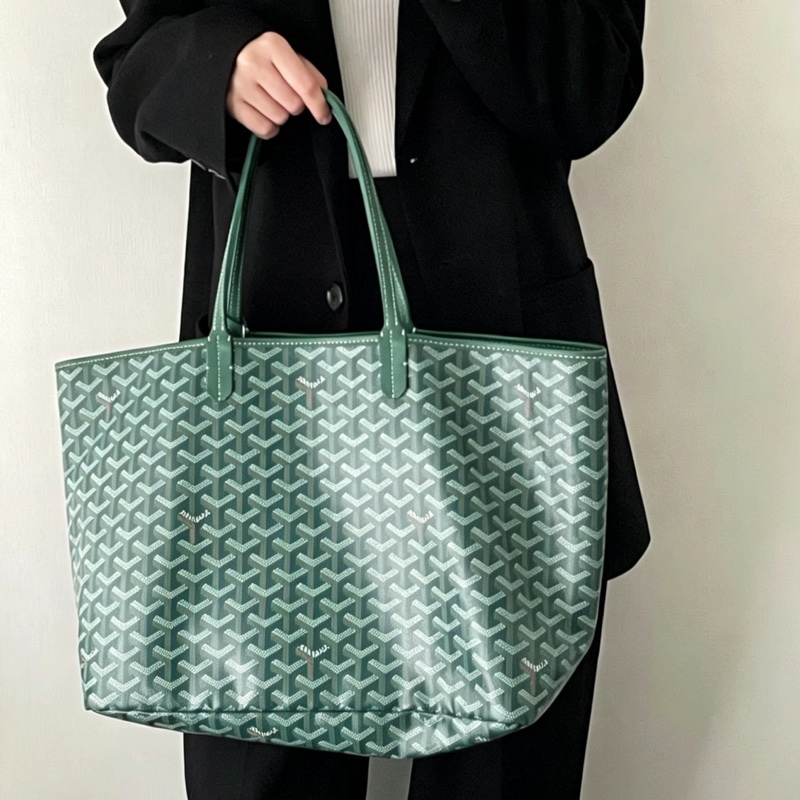 Goyard 超難買TNEW戈雅老花綠色購物袋托特包手提包單肩包-4