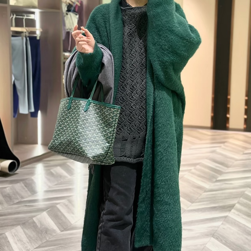 Goyard 超難買TNEW戈雅老花綠色購物袋托特包手提包單肩包-7