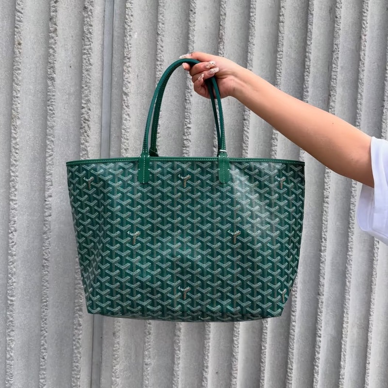 Goyard 超難買TNEW戈雅老花綠色購物袋托特包手提包單肩包-9