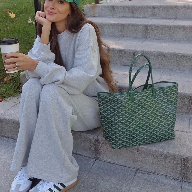 Goyard 超難買TNEW戈雅老花綠色購物袋托特包手提包單肩包-30