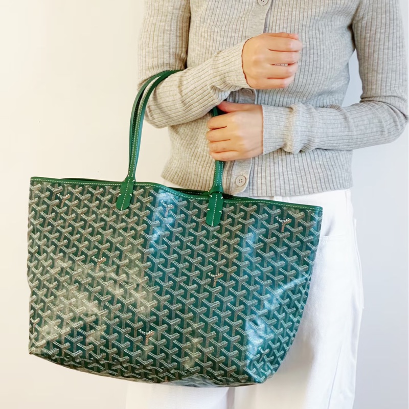 Goyard 超難買TNEW戈雅老花綠色購物袋托特包手提包單肩包-36