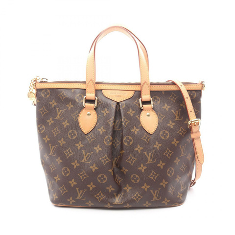 路易威登 Palermo PM 單肩手提包 M40145 Monogram 皮革 棕色 二手