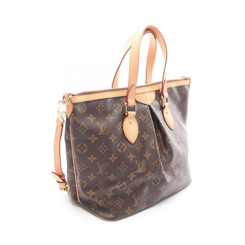 路易威登 Palermo PM 單肩手提包 M40145 Monogram 皮革 棕色 二手-1