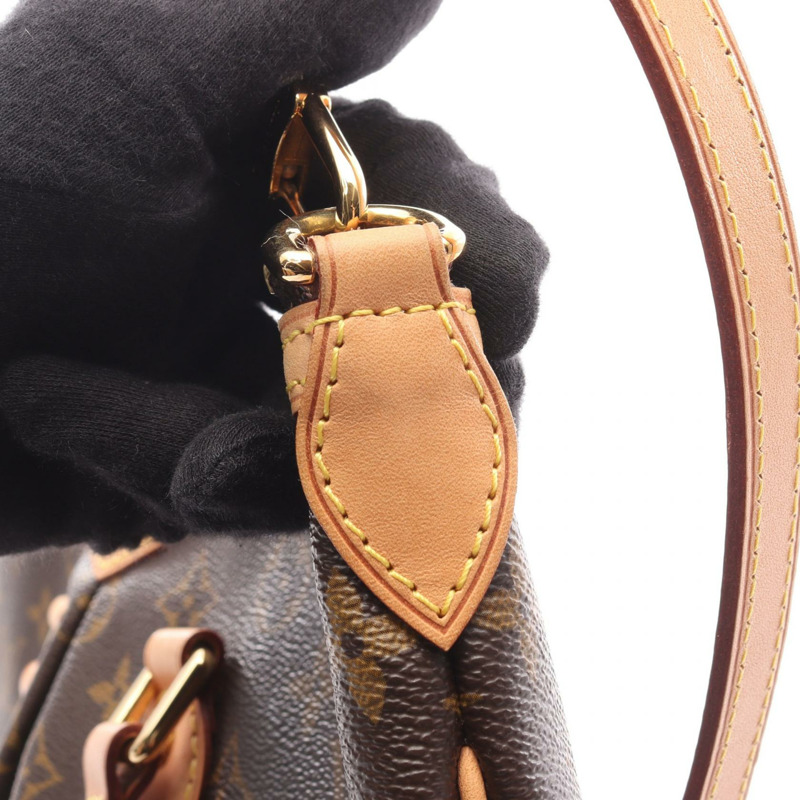 路易威登 Palermo PM 單肩手提包 M40145 Monogram 皮革 棕色 二手-10