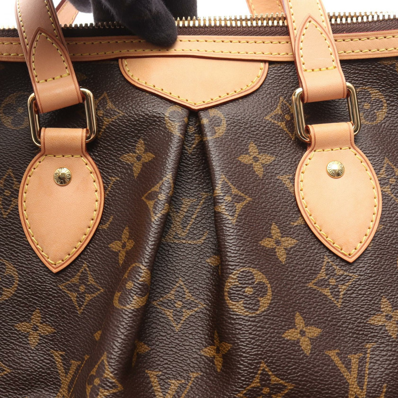 路易威登 Palermo PM 單肩手提包 M40145 Monogram 皮革 棕色 二手-12
