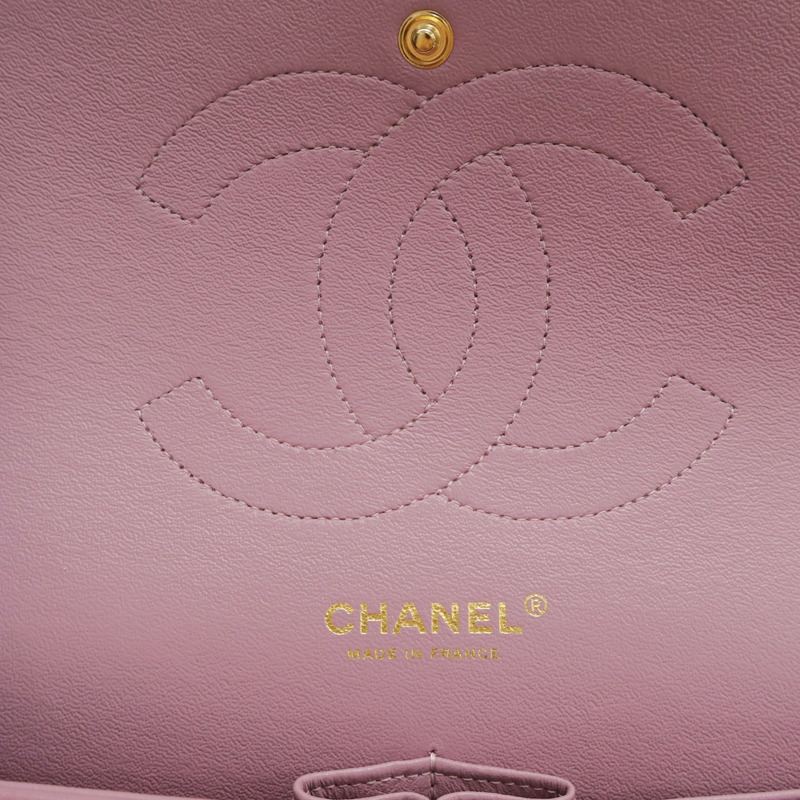 紫色 菱格紋 羊皮 Jumbo 金鏈帶 肩背包【CHANEL 香奈兒】 A58600-4