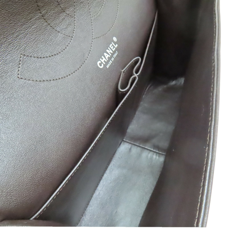 深棕色 菱格紋 牛皮 2.55 肩背包 銀扣【CHANEL 香奈兒】 A37590-2