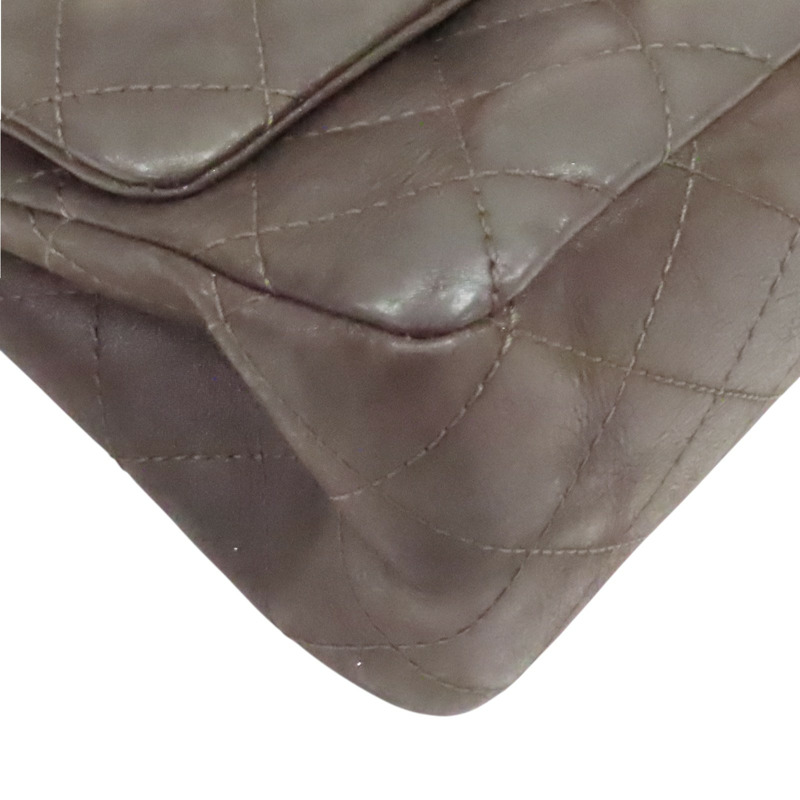 深棕色 菱格紋 牛皮 2.55 肩背包 銀扣【CHANEL 香奈兒】 A37590-11