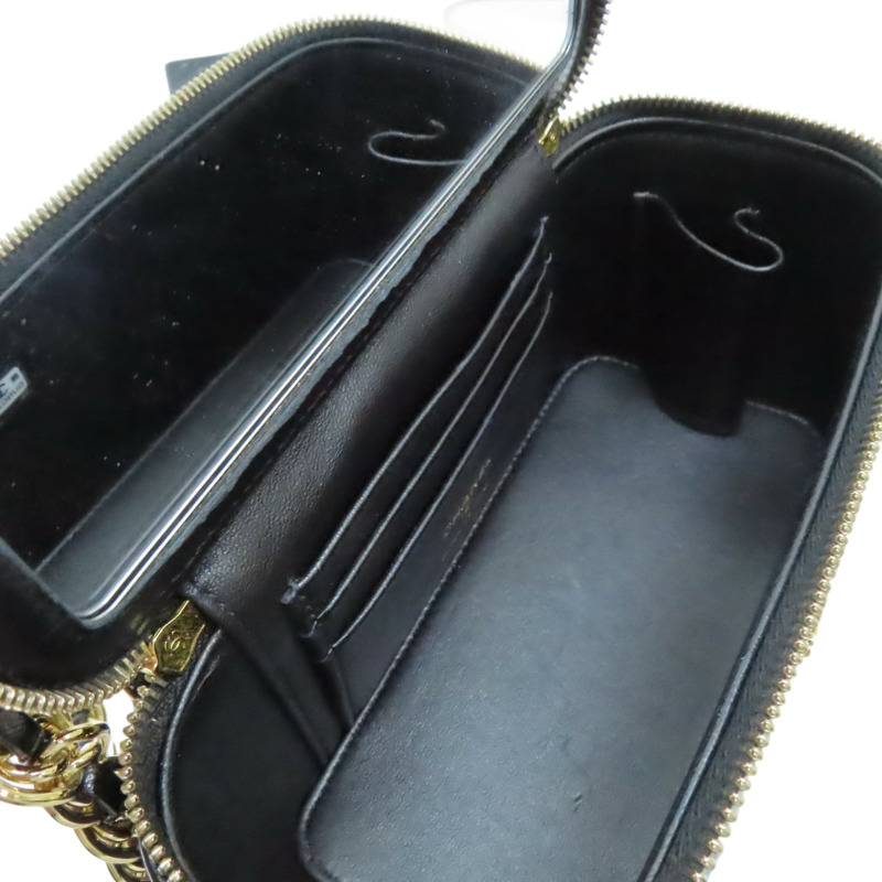 黑色 菱格紋 羊皮 Top Handle Vanity Case 化妝箱 肩背包【CHANEL 香奈兒】-2