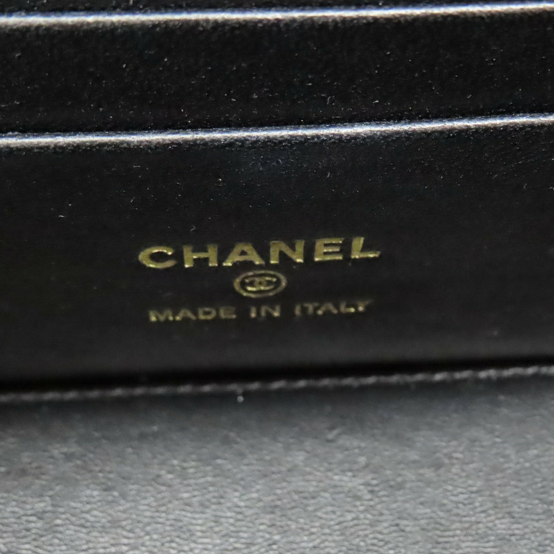 黑色 菱格紋 羊皮 Top Handle Vanity Case 化妝箱 肩背包【CHANEL 香奈兒】-3
