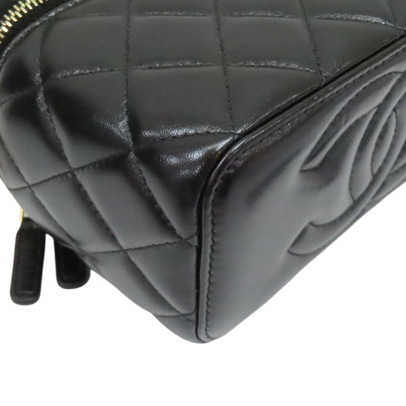 黑色 菱格紋 羊皮 Top Handle Vanity Case 化妝箱 肩背包【CHANEL 香奈兒】-6