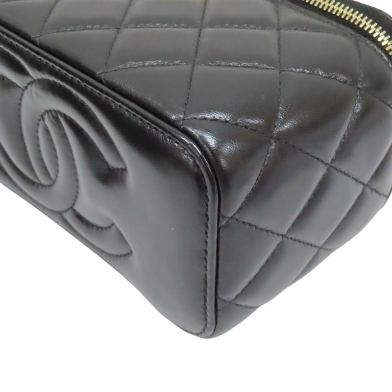 黑色 菱格紋 羊皮 Top Handle Vanity Case 化妝箱 肩背包【CHANEL 香奈兒】-7