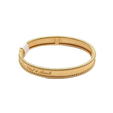 VAN CLEEF&ARPELS Perlée萬花筒簽字款手鐲18K黃金XS