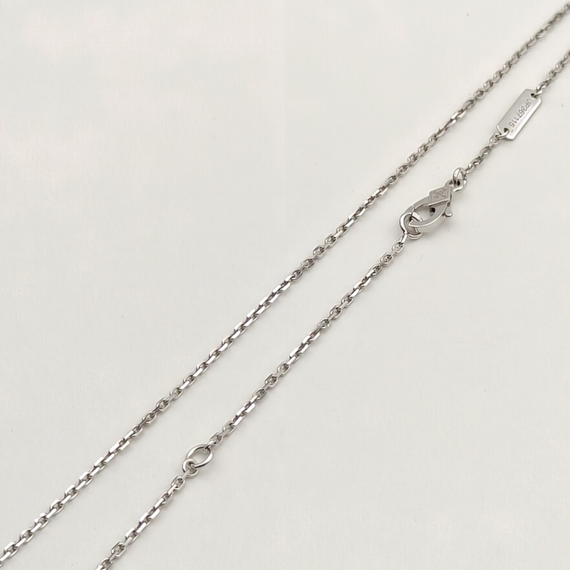 VAN CLEEF&ARPELS VintageAlhambra中號單花項鏈鐳射18K白金-3