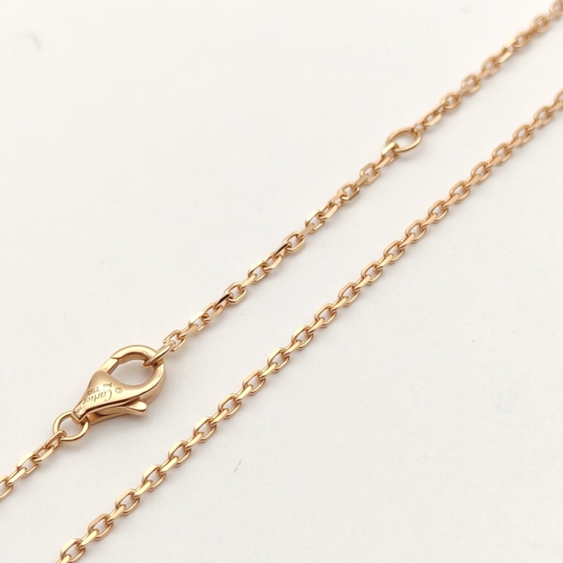 CARTIER LOVE雙環滿鑽項鏈餅環組合18K玫瑰金/鑽石-3