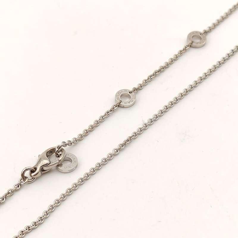 BVLGARI B.ZERO1彈簧項鏈三環扣雙邊鑽18K白金/鑽石-3