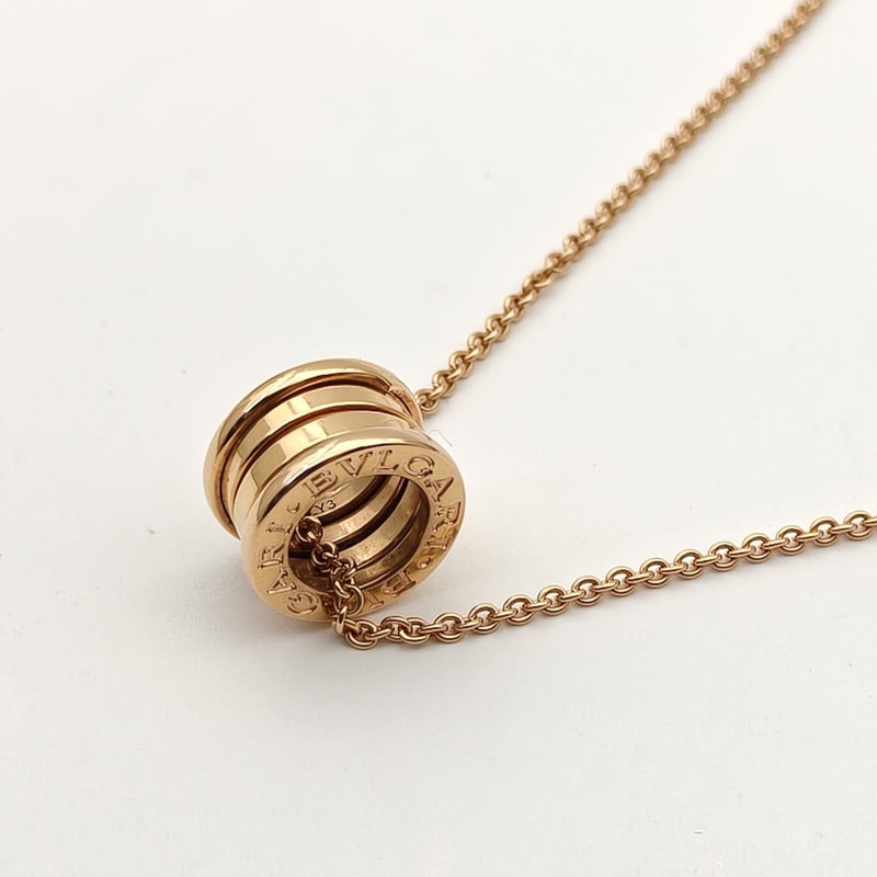 BVLGARI B.ZERO1彈簧項鏈三環扣18K玫瑰金項鏈-2