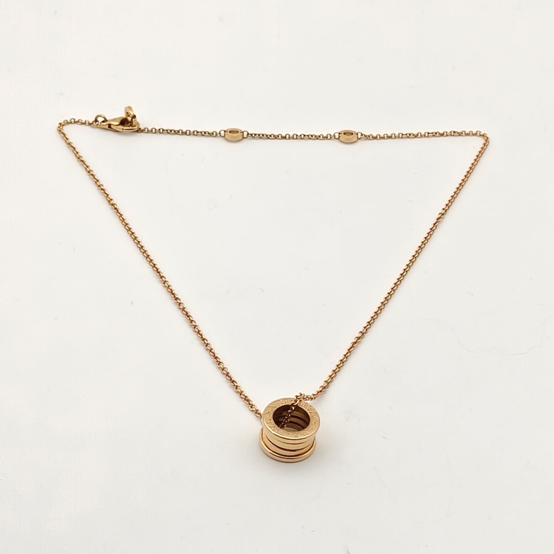 BVLGARI B.ZERO1彈簧項鏈三環扣18K玫瑰金項鏈-4