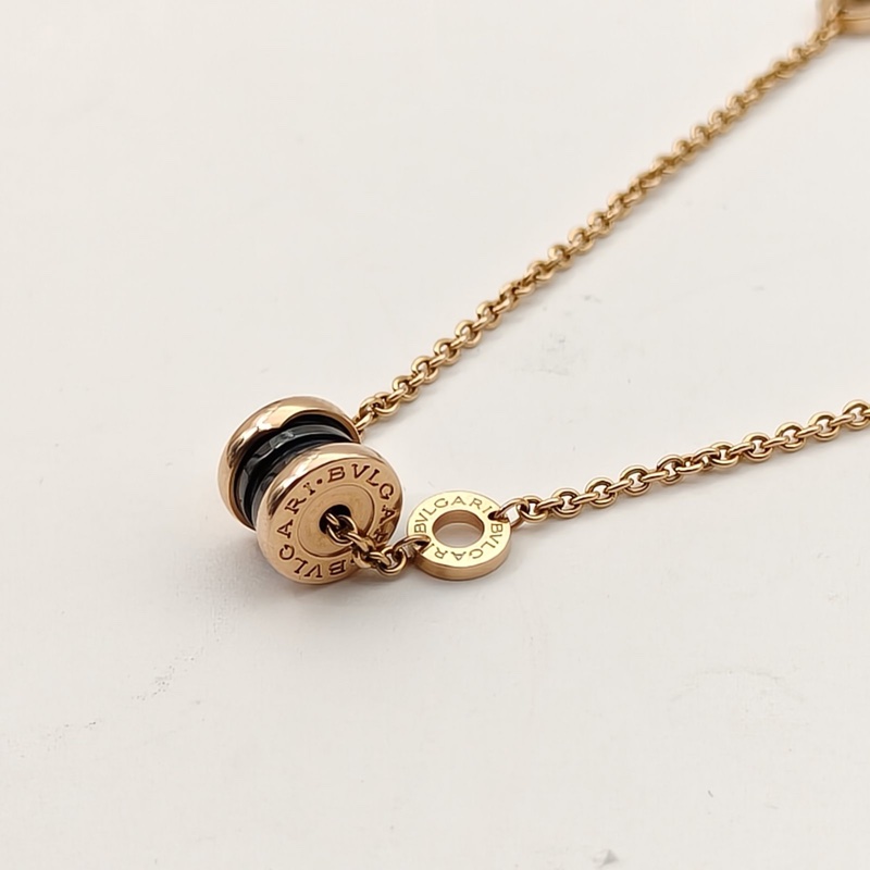 BVLGARI B.ZERO1小彈簧手鏈18K玫瑰金/黑陶瓷S-M碼-2