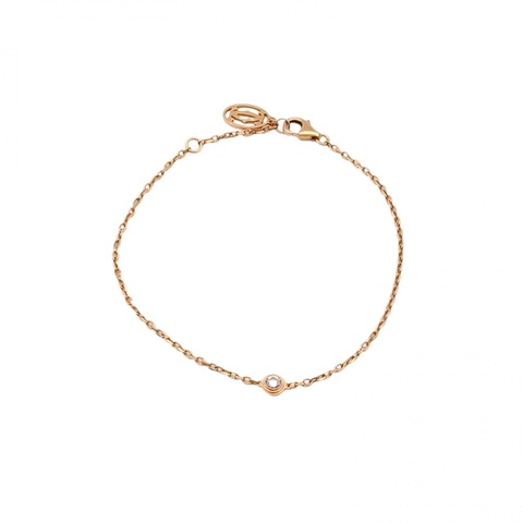 CARTIER CARTIERD' AMOUR單鑽手鏈小號18K玫瑰金/鑽石S-M碼