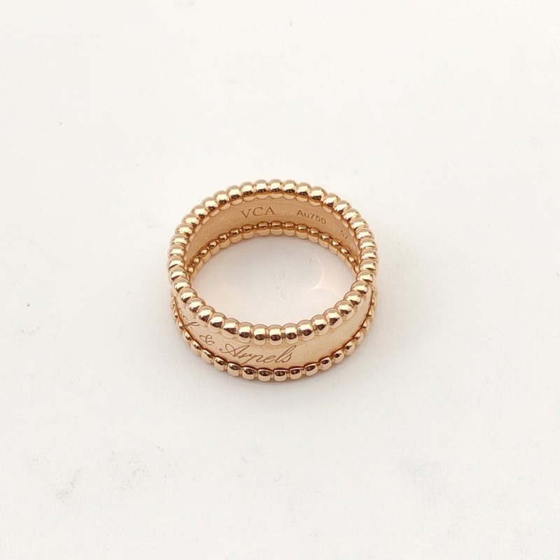 VAN CLEEF&ARPELS PerléeSignature簽名戒指18K玫瑰金57-2