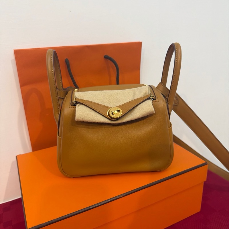 99.8閒置❤️Hermes mini lindy🈶購證🌟芝麻色金扣🌟-7