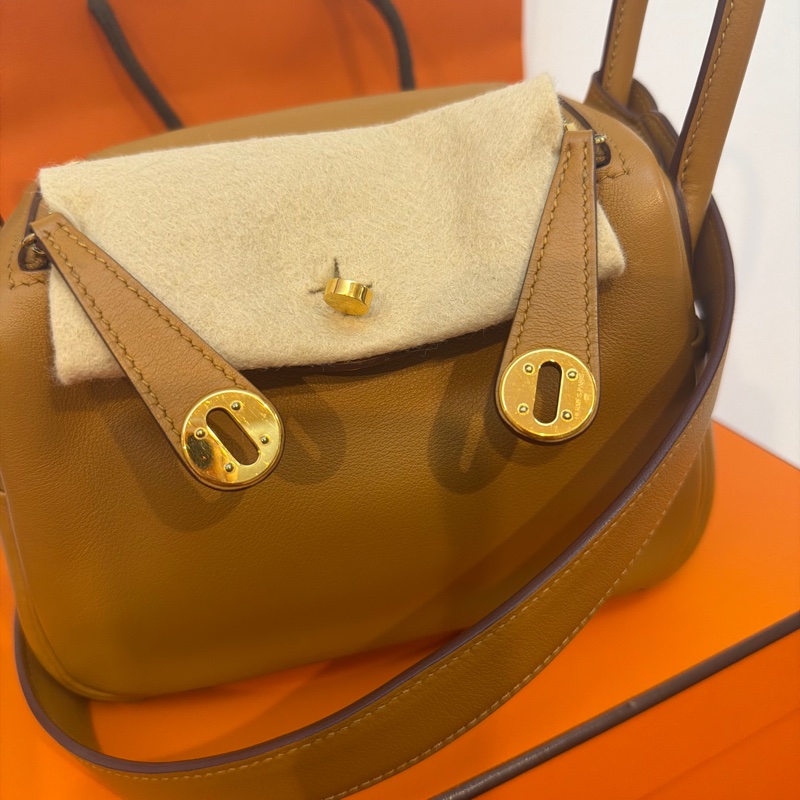 99.8閒置❤️Hermes mini lindy🈶購證🌟芝麻色金扣🌟-15