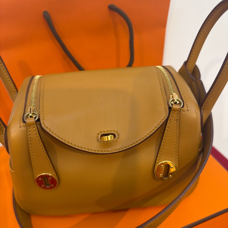 99.8閒置❤️Hermes mini lindy🈶購證🌟芝麻色金扣🌟-16