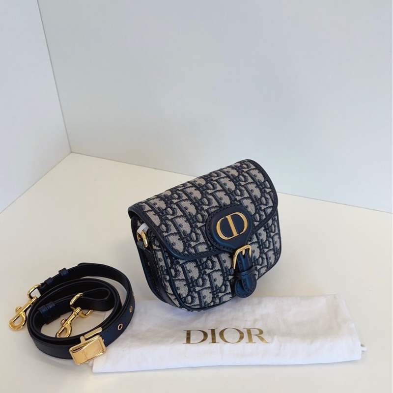 99新Dior 迪奧 老花Bobby 小豬馬鞍包 小號-3