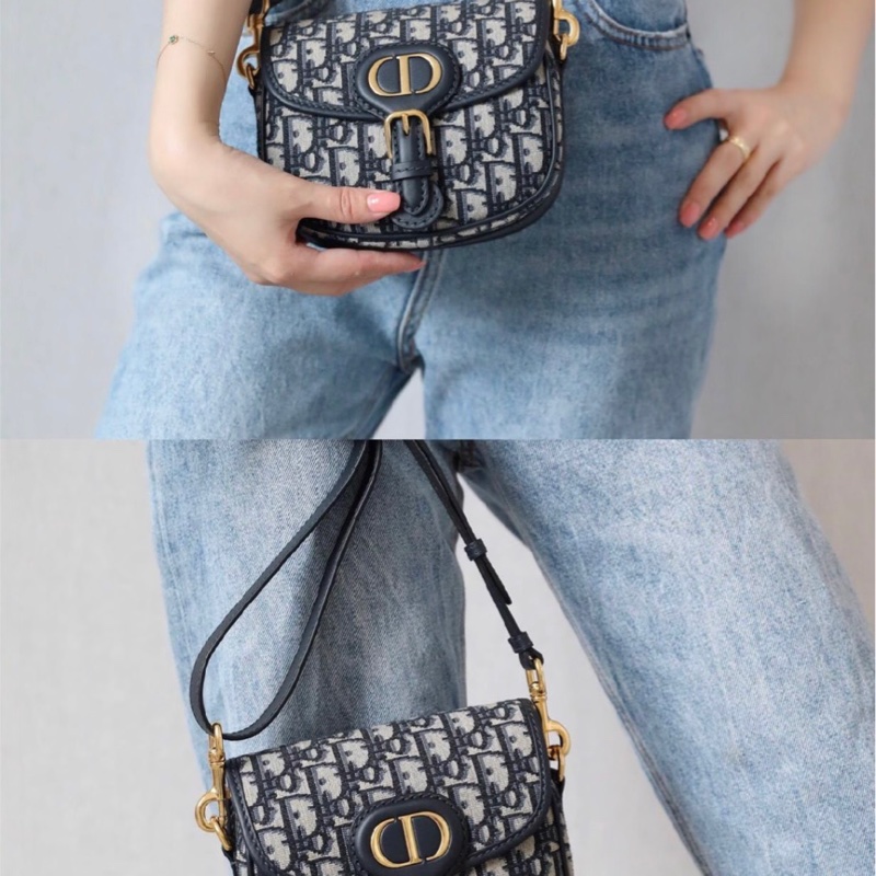 99新Dior 迪奧 老花Bobby 小豬馬鞍包 小號-9