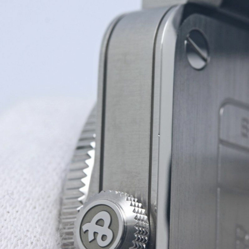 Bell & Ross BR03-93 GMT BR0393-BL-ST SCA 男士腕錶，不鏽鋼錶殼搭配皮錶帶，40329-10