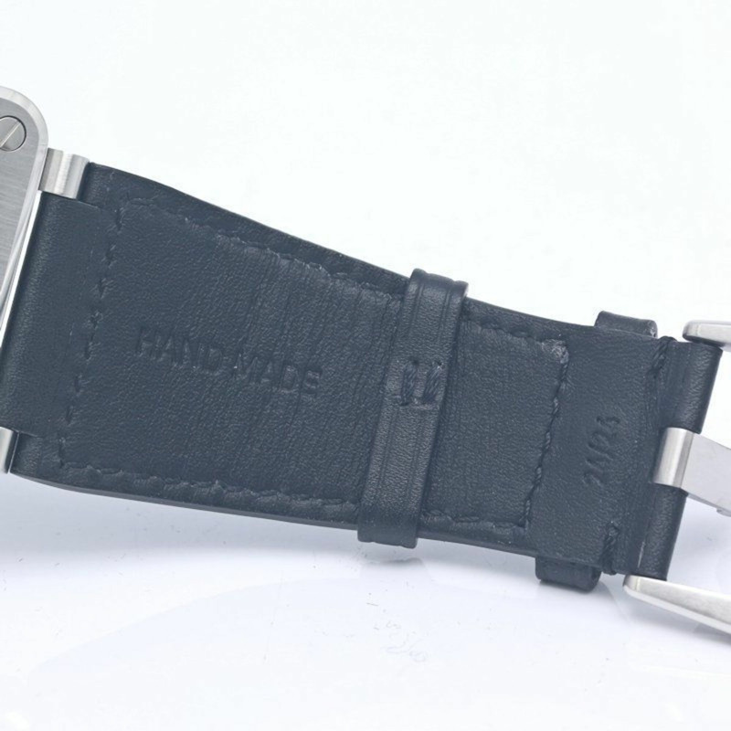 Bell & Ross BR03-93 GMT BR0393-BL-ST SCA 男士腕錶，不鏽鋼錶殼搭配皮錶帶，40329-14