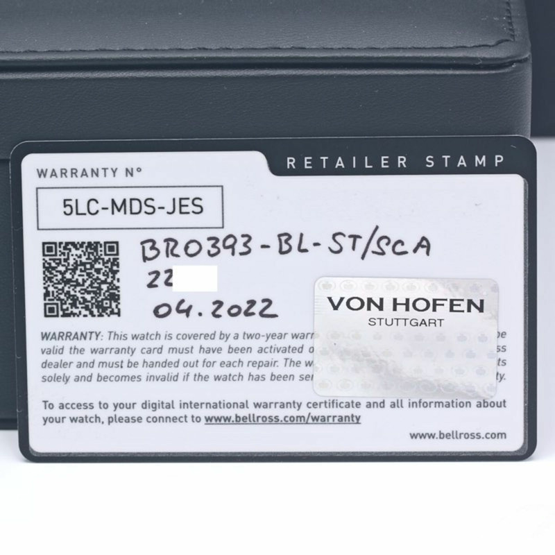 Bell & Ross BR03-93 GMT BR0393-BL-ST SCA 男士腕錶，不鏽鋼錶殼搭配皮錶帶，40329-21