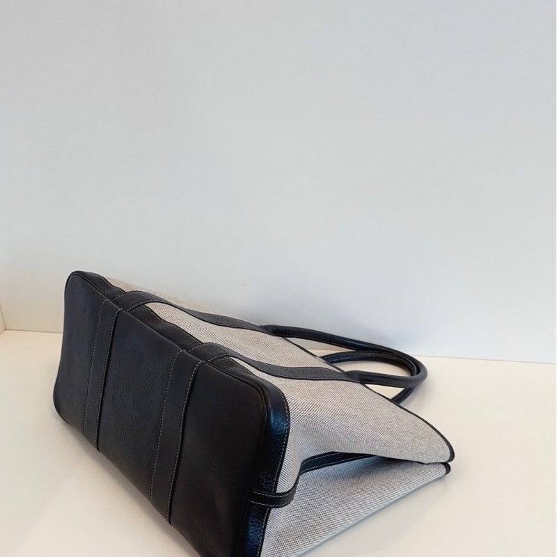 Hermes 爱马仕 Garden GP36 黑白帆布拼皮花园包-5