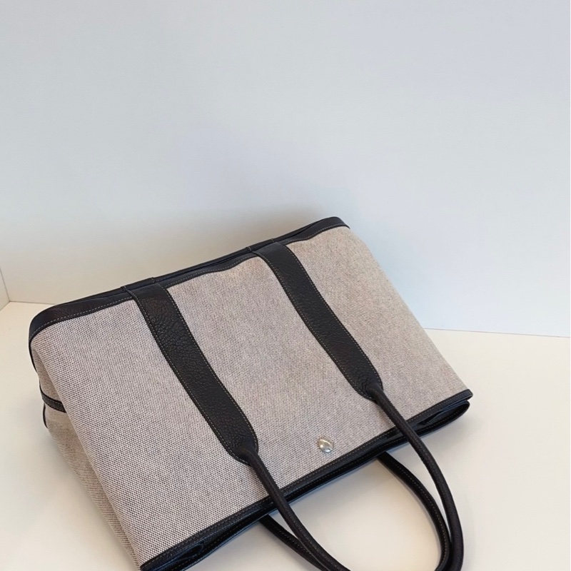 Hermes 爱马仕 Garden GP36 黑白帆布拼皮花园包-6