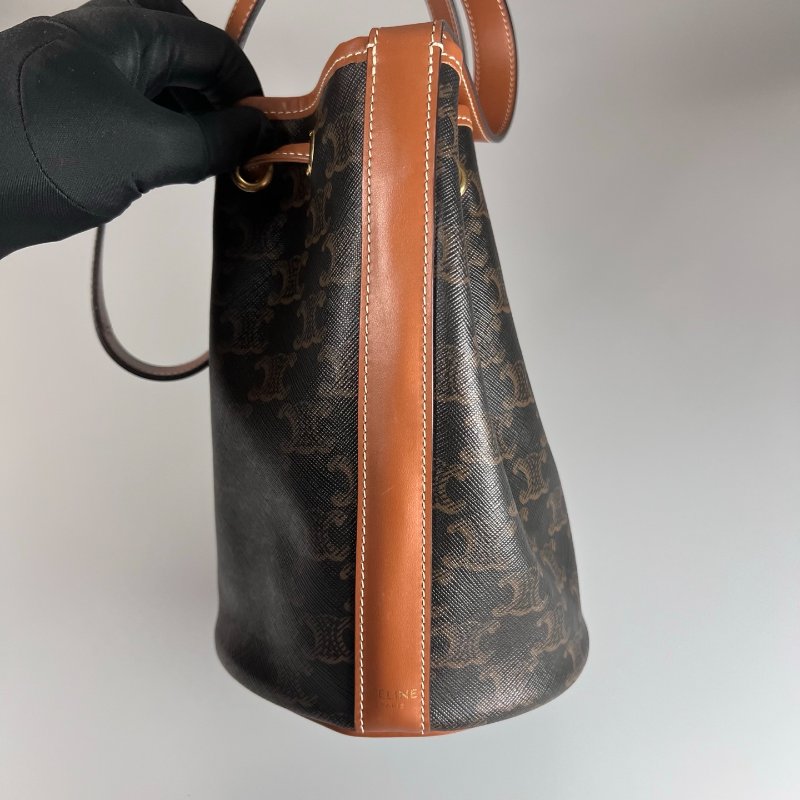 CELINE 老花抽繩水桶包-2