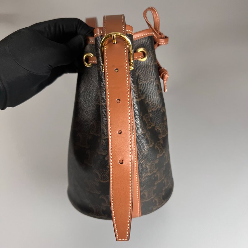 CELINE 老花抽繩水桶包-3