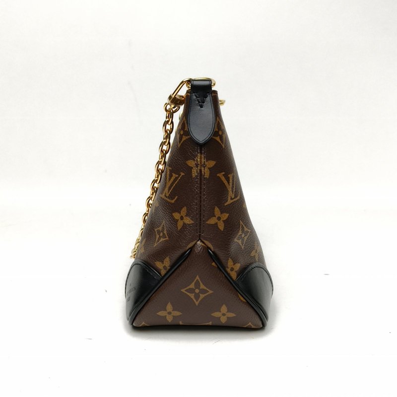 LOUIS VUITTON BOULOGNE牛角包黑色PVC晶片老花肩背包-1