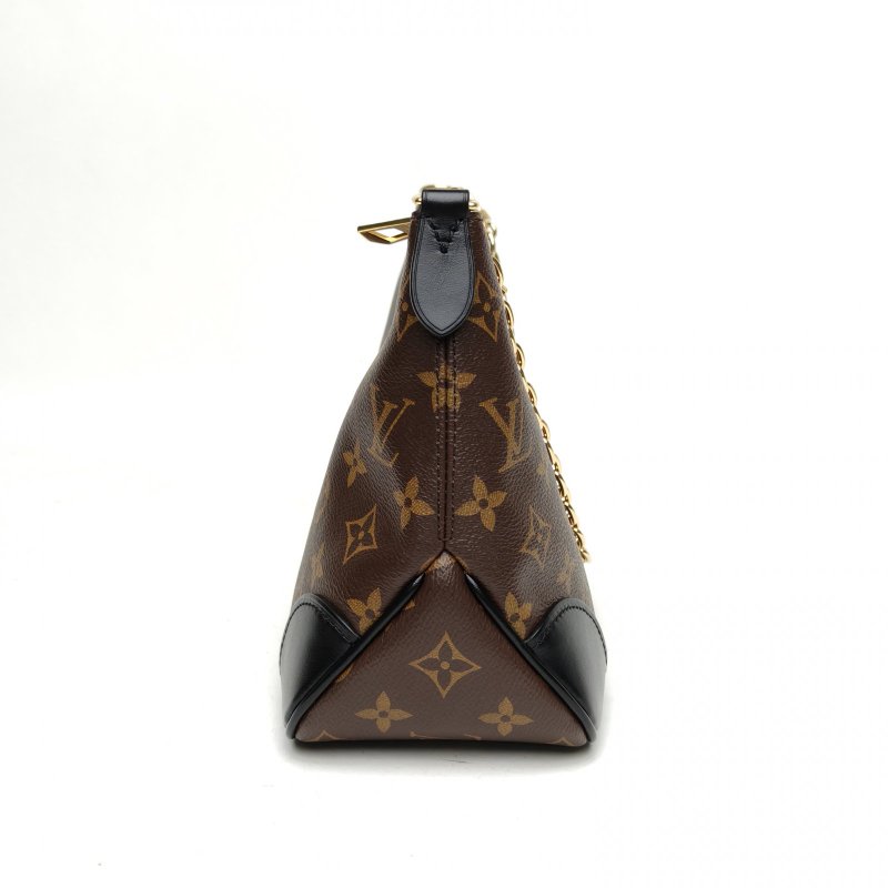 LOUIS VUITTON BOULOGNE牛角包黑色PVC晶片老花肩背包-3