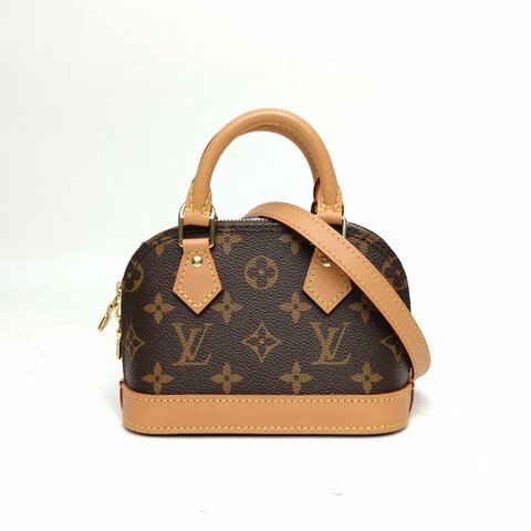 LOUIS VUITTON ALMA貝殼包NANO18老花PVC晶片老花肩背包