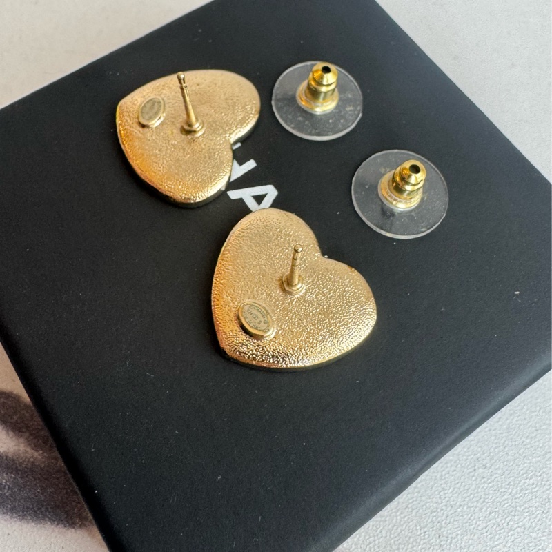 Chanel ABD343粉色愛心雙C耳環-12