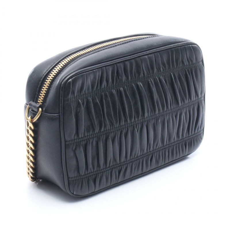 PRADA NAPPA GAUFRE 黑色皮革肩斜背包 1BH112 二手女士-1