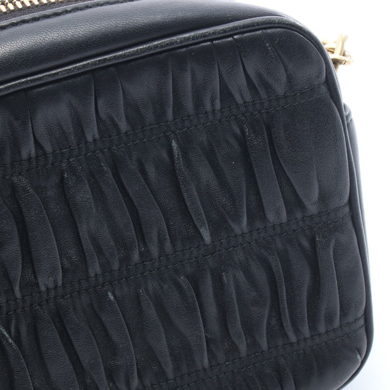 PRADA NAPPA GAUFRE 黑色皮革肩斜背包 1BH112 二手女士-6