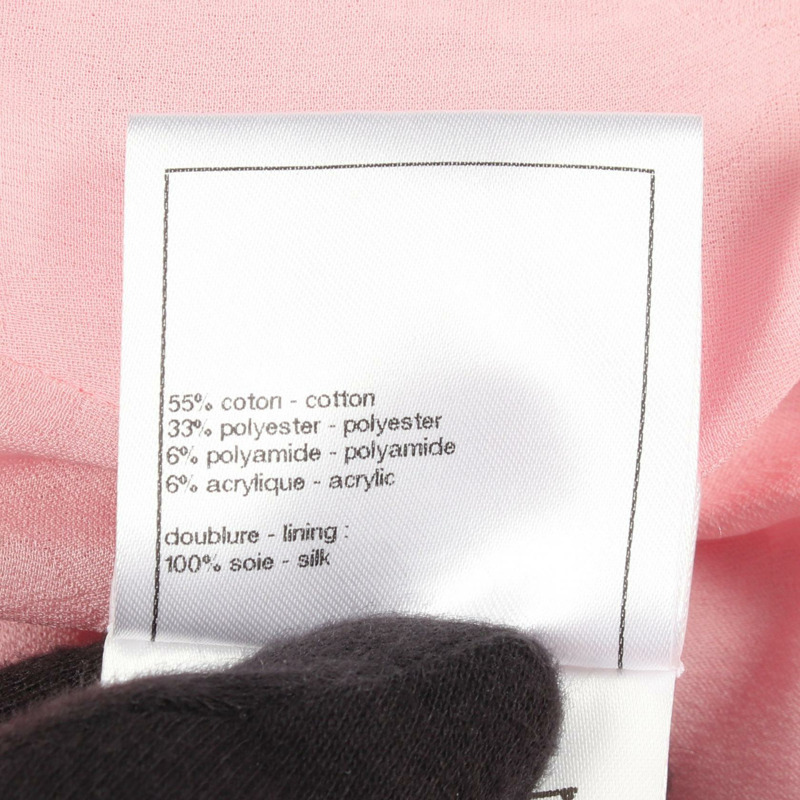 香奈兒 COCO 標誌紐扣斜紋軟呢外套 P74451V65954 棉質粉紅二手女裝-4