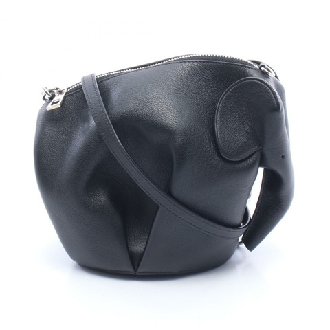 LOEWE 動物形迷你肩斜背包，199.30 美元，黑色皮革，二手女款
