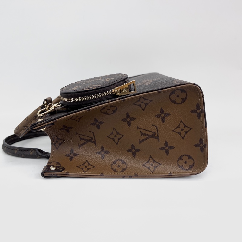 LV雙色原花金釦OnTheGo Pm 手提斜背托特包-4